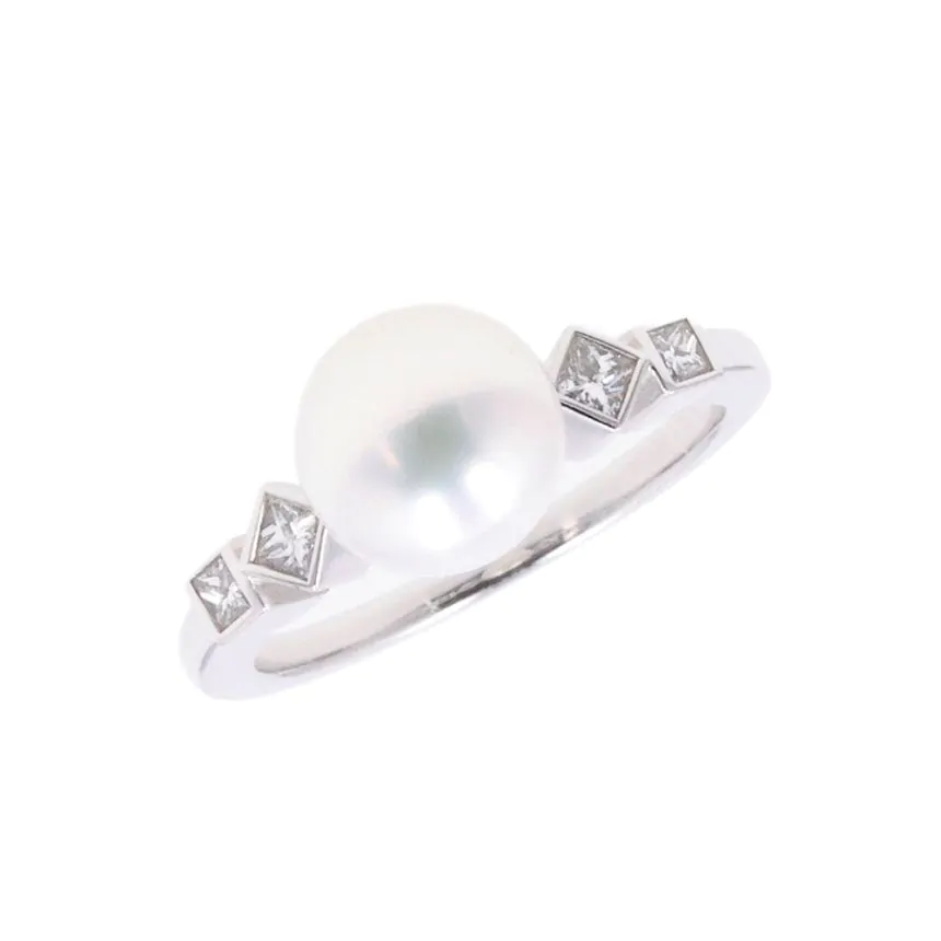 Mikimoto 18ct White Gold, Pearl and Diamond Art Deco Dress Ring