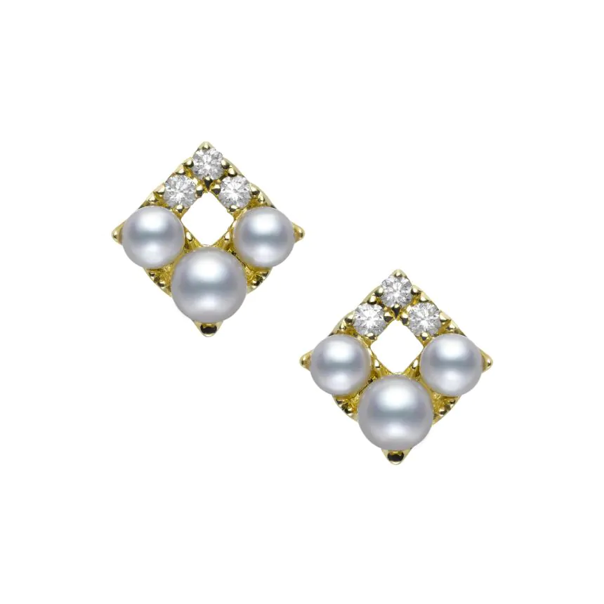 Mikimoto Classic 18ct White Gold 7.5mm A+ Akoya Pearl & Diamond Earrings
