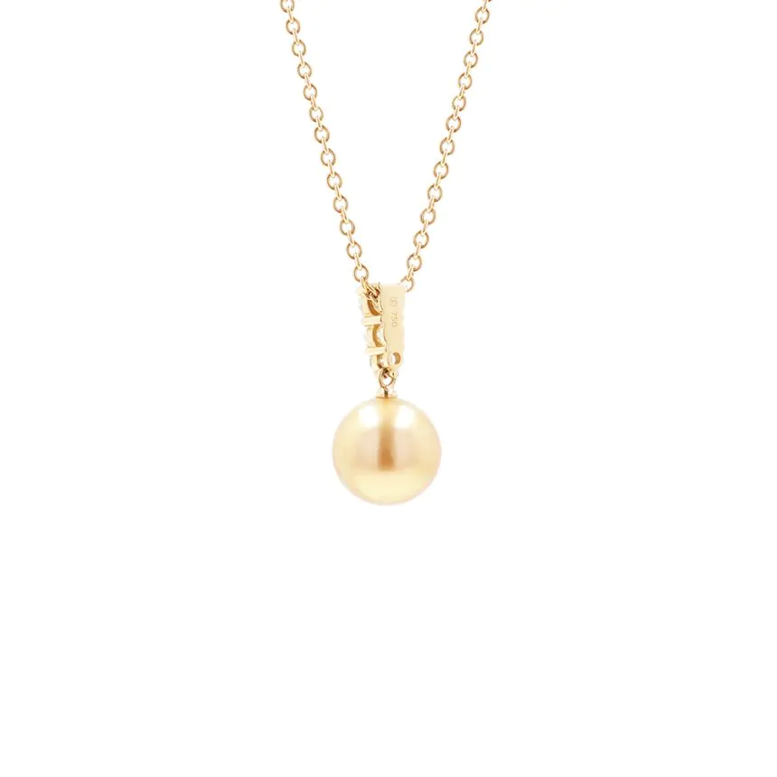 Mikimoto Morning Dew 18ct Yellow Gold Pearl & 0.24ct Diamond Pendant