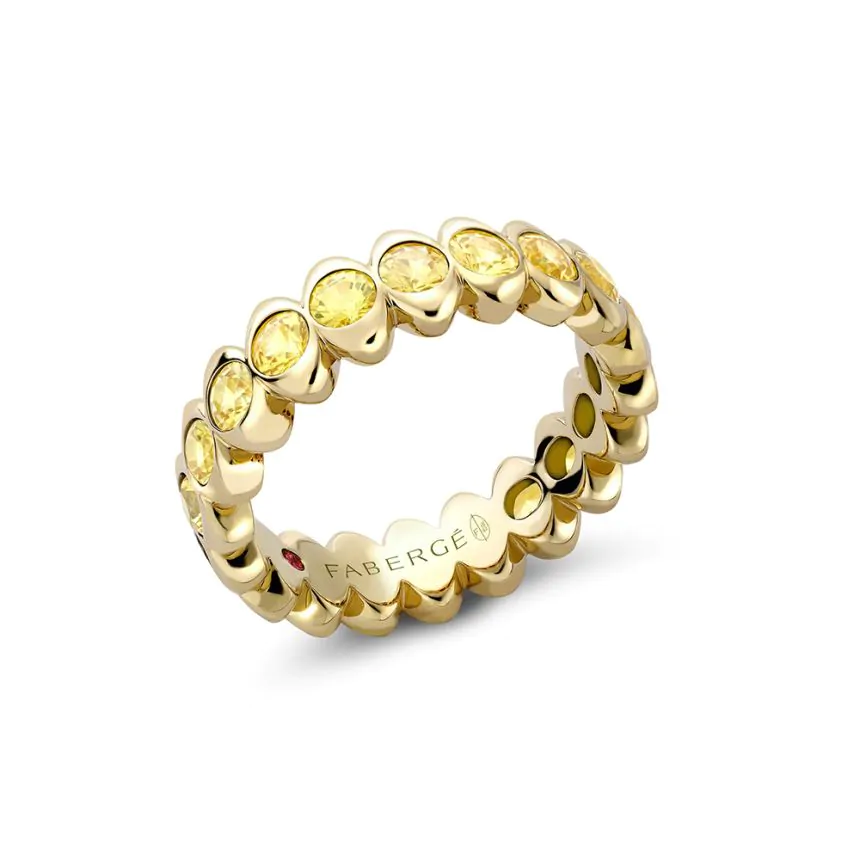 Fabergé Colours of Love Cosmic Curve Yellow Gold & Yellow Sapphire Eternity Ring 1513RG3099