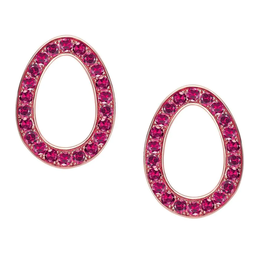 Fabergé Colours of Love Sasha Rose Gold Ruby Egg Stud Earrings 1554EA2788