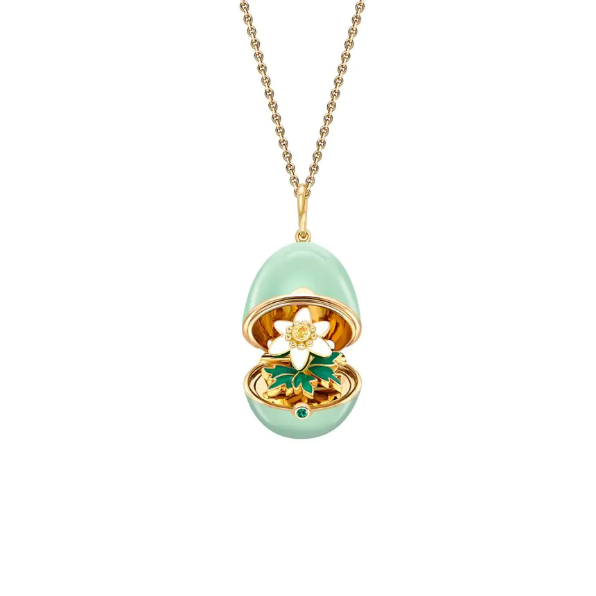 Fabergé Essence Yellow Gold, Yellow Sapphire & Emerald Anemone Surprise Locket 1245FP2796