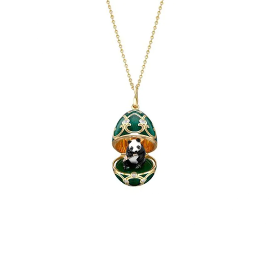 Fabergé Heritage 18ct Yellow & Rose Gold Guilloche Enamel Panda Surprise Locket 1151FP3172/5