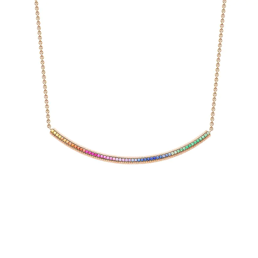 Fabergé Colours of Love Rose Gold Rainbow Fluted Necklace 2029NE3300
