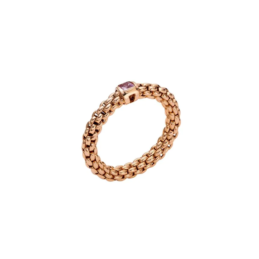 FOPE Souls Flex'it 18ct Rose Gold Pink Sapphire Ring AN09ZAF1M/R