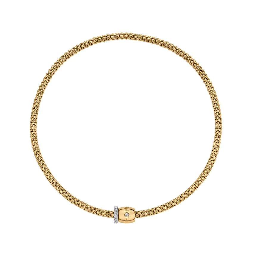 FOPE Solo Collection 18ct Yellow Gold Flex'it Necklet 62606CPAVE/Y40CM