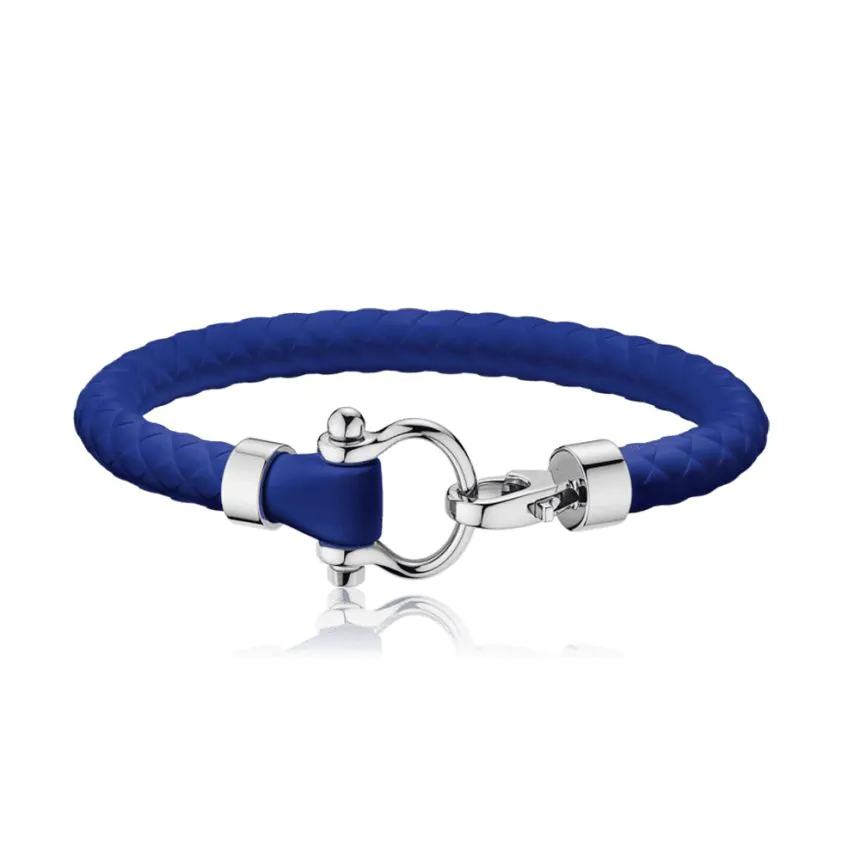 OMEGA Electric Blue Rubber Sailing Bracelet Extra Large OB34STA0509506