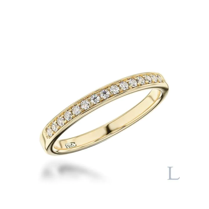 18ct Yellow Gold Diamond Half Eternity Ring