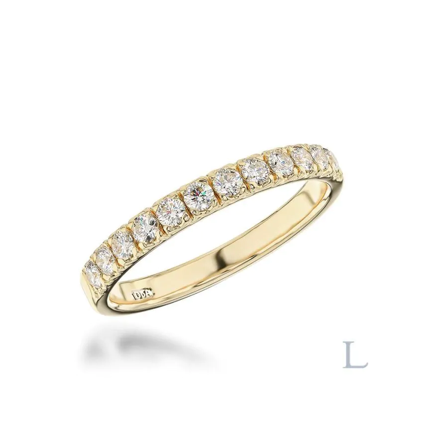 18ct Yellow Gold 0.33ct Brilliant Cut Diamond Half Eternity Ring
