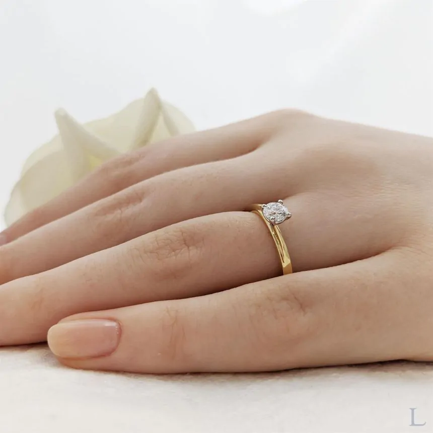 Isabella 18ct Yellow Gold 0.30ct E SI1 Brilliant Cut Diamond Solitaire Ring