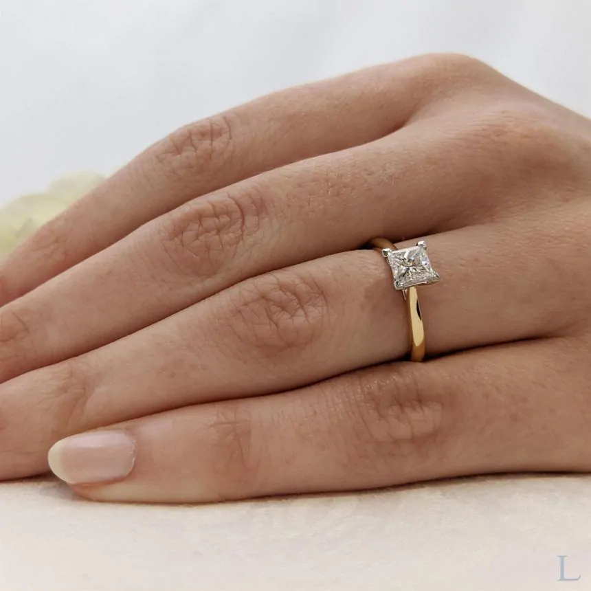 Esme 18ct Yellow Gold 0.70ct G VVS1 Princess Cut Diamond Solitaire Ring