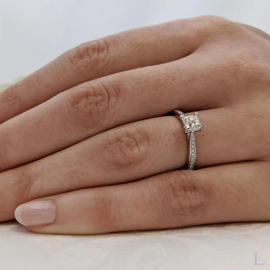 Esme Platinum 0.50ct D SI1 Princess Cut Diamond Solitaire Ring
