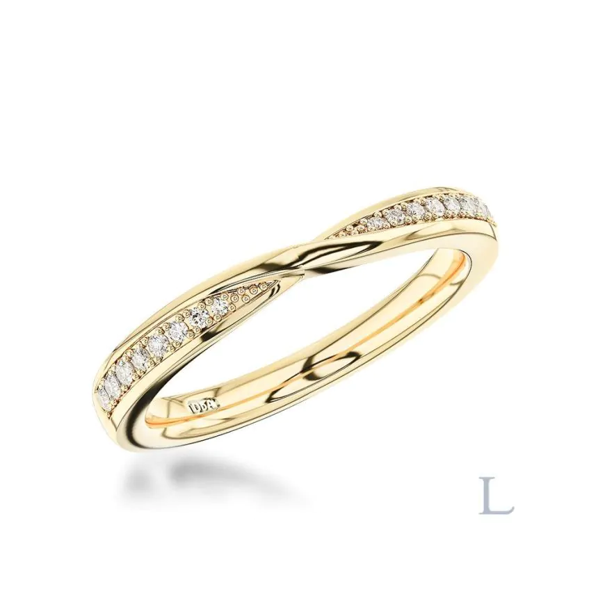 Esme 18ct Yellow Gold 0.11ct Brilliant Cut Diamond Eternity Ring