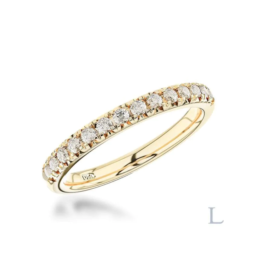 Suzanne 18ct Yellow Gold 0.27ct Brilliant Cut Diamond Half Eternity Ring
