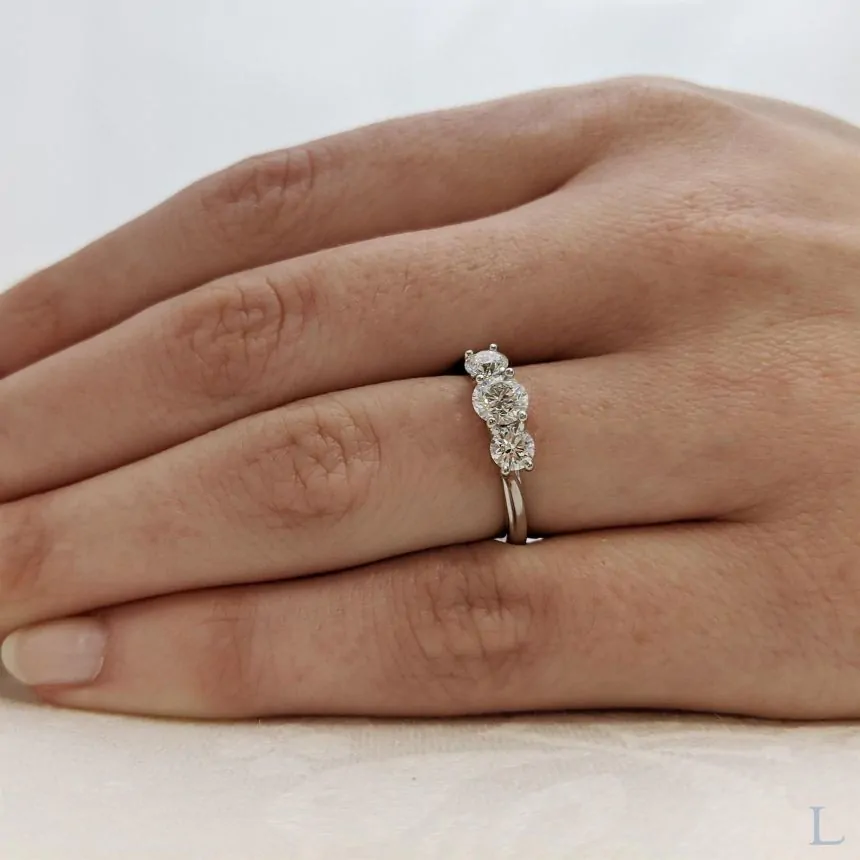 Isabella Platinum 0.30ct F SI1 Brilliant Cut Diamond Three Stone Ring