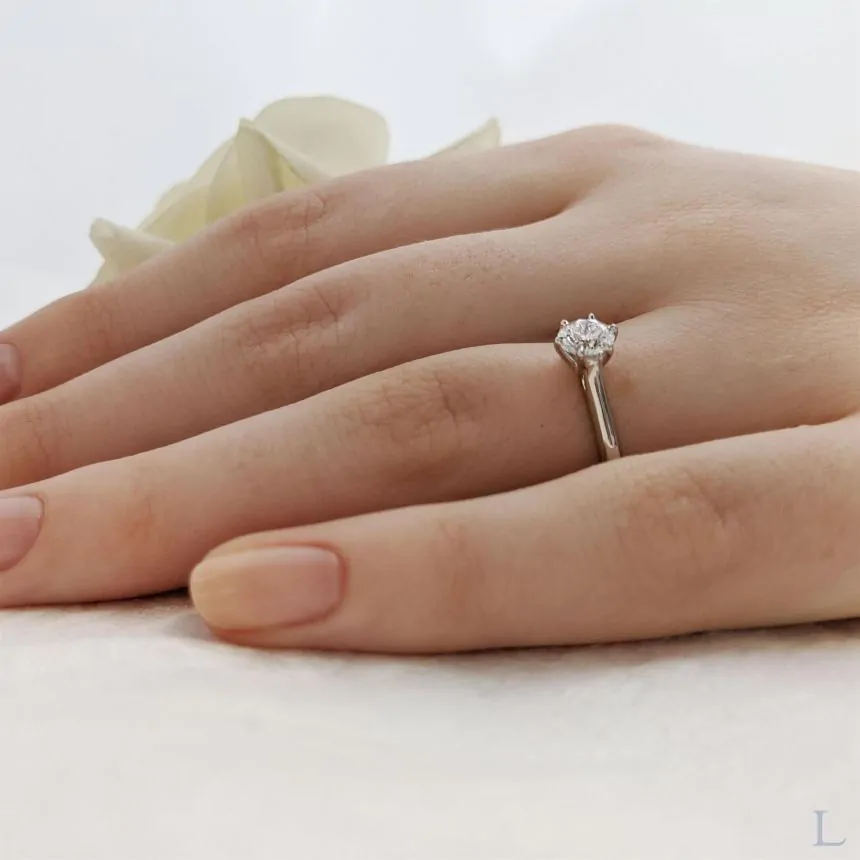 Suzanne Platinum 0.40ct F VS2 Brilliant Cut Diamond Solitaire Ring