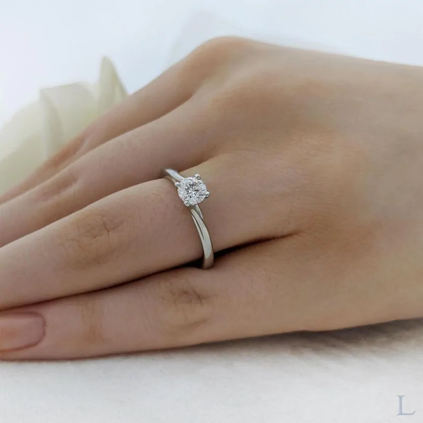 Isabella Platinum 0.33ct F SI1 Brilliant Cut Diamond Solitaire Ring