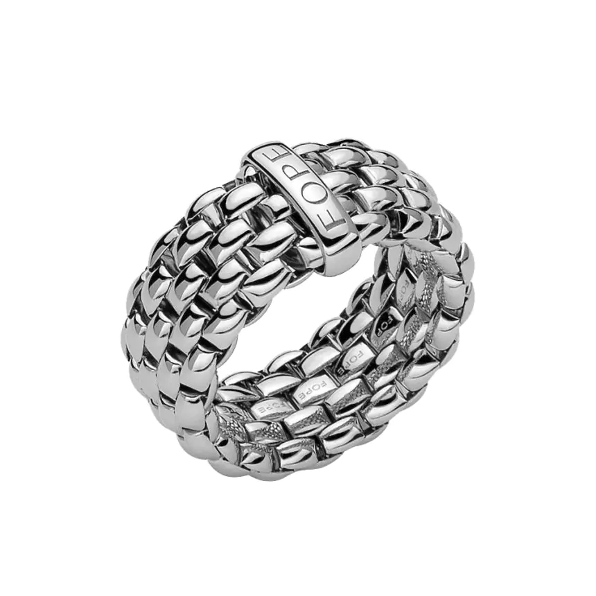 Fope Essentials 18ct White Gold Flex'it Ring Large AN05 WGM