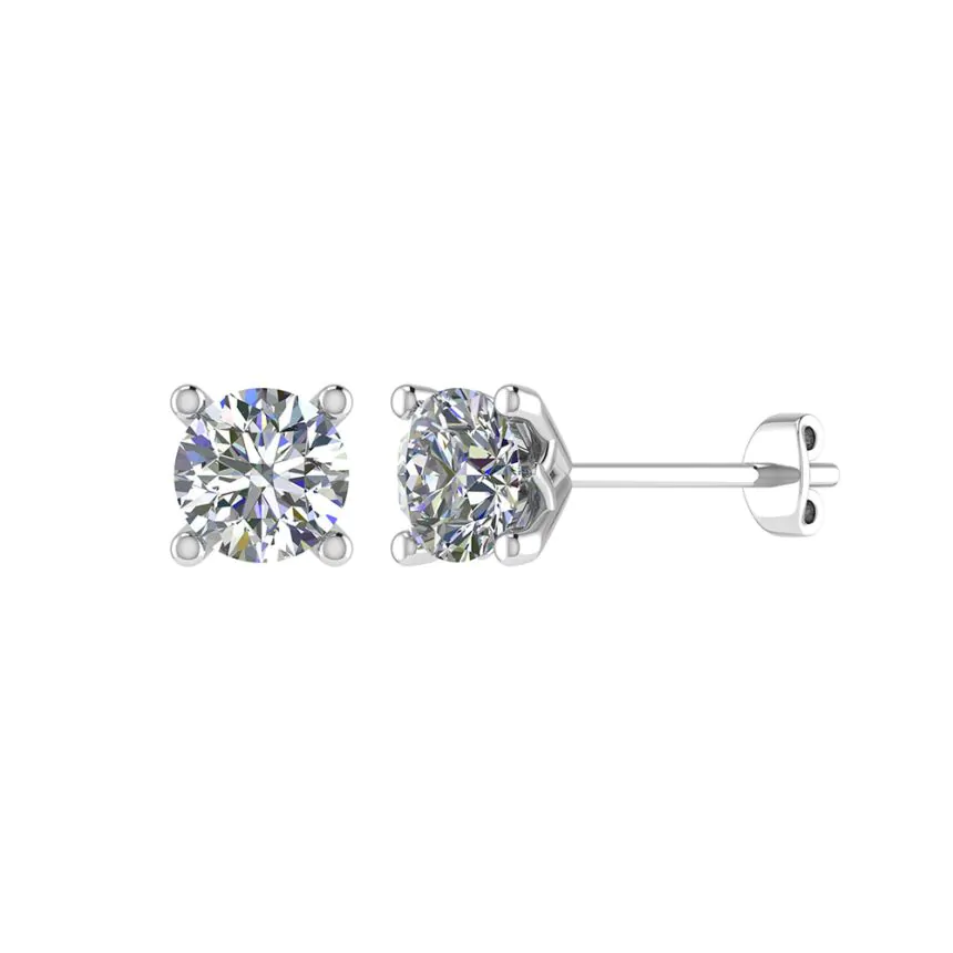 Platinum 2.81ct Diamond Stud Earrings