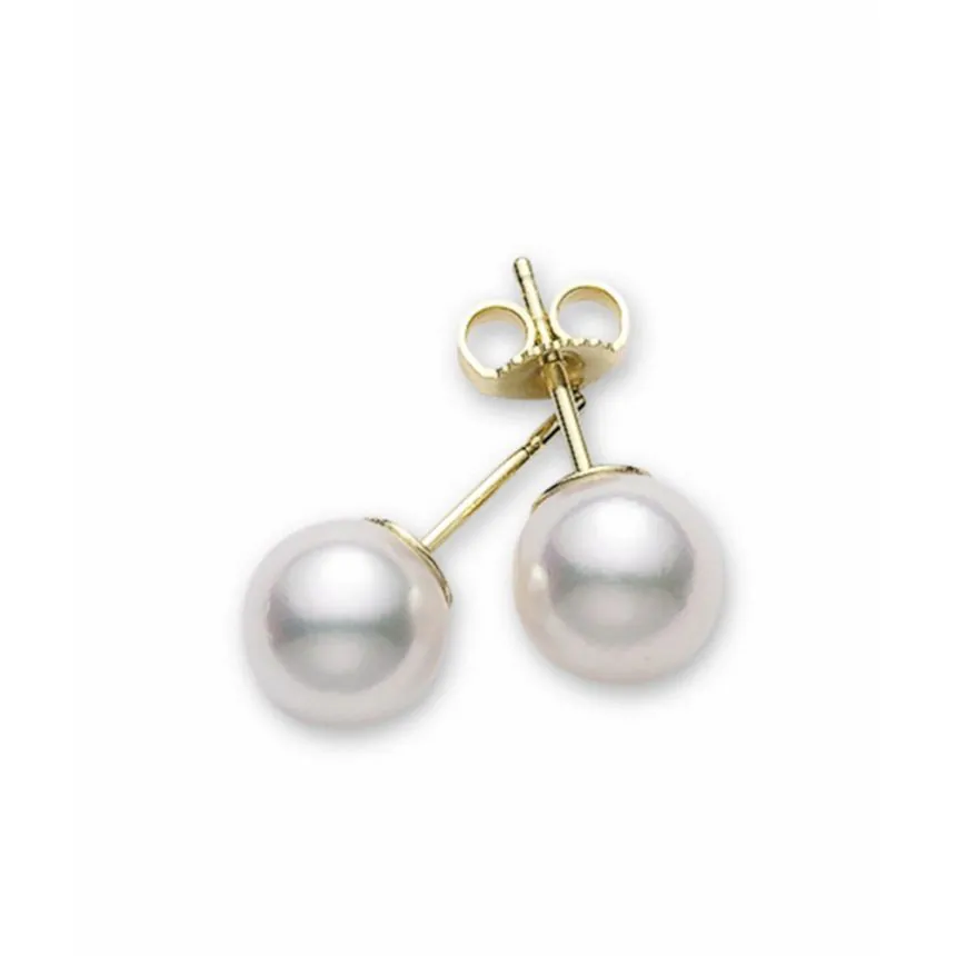 Mikimoto Classic Collection 18ct Yellow Gold  Stud Pearl Earrings