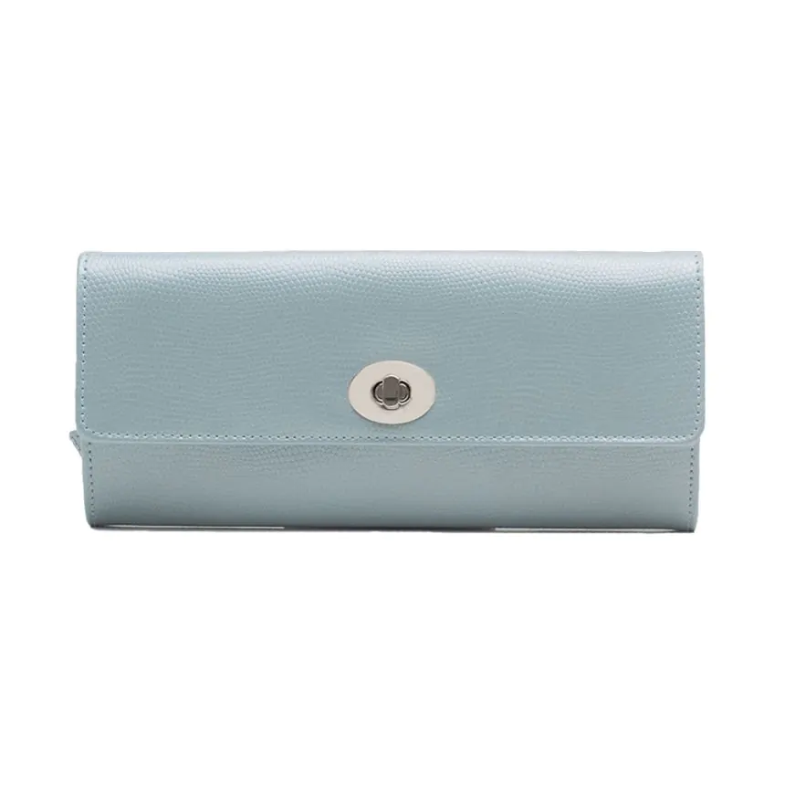 WOLF London Ice Blue Leather Jewellery Roll 315324
