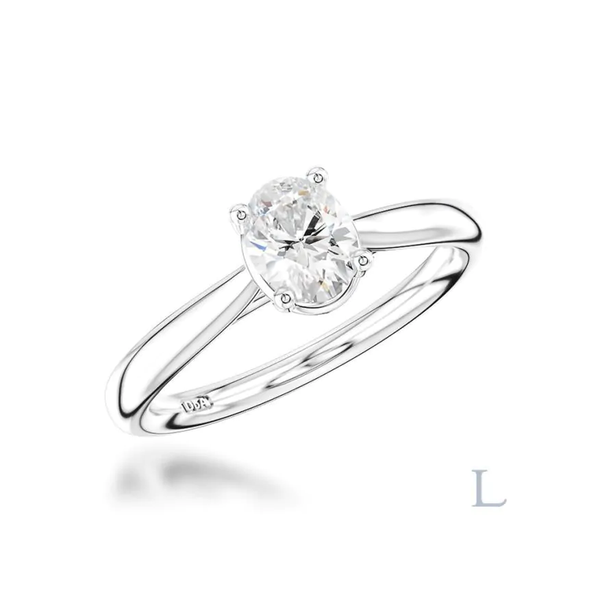 Platinum 0.70ct G SI1 Oval Cut Diamond Solitaire Ring