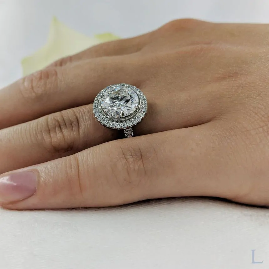 Platinum 2.34ct H SI2 Brilliant Cut Diamond Halo Ring