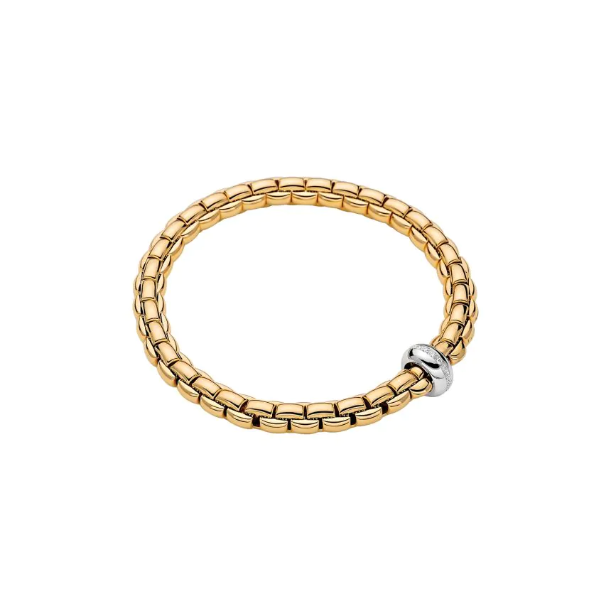 FOPE Eka Collection 18ct Yellow Gold Flex'it 0.13ct Diamond Bracelet