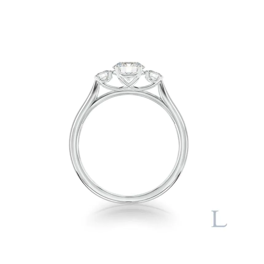 Platinum 1.00ct E SI1 Brilliant Cut Diamond Three Stone Ring