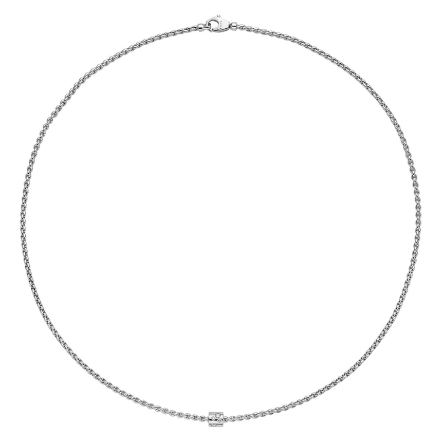 FOPE Aria 18ct White Gold Diamond Rondel Necklace 890CBBR