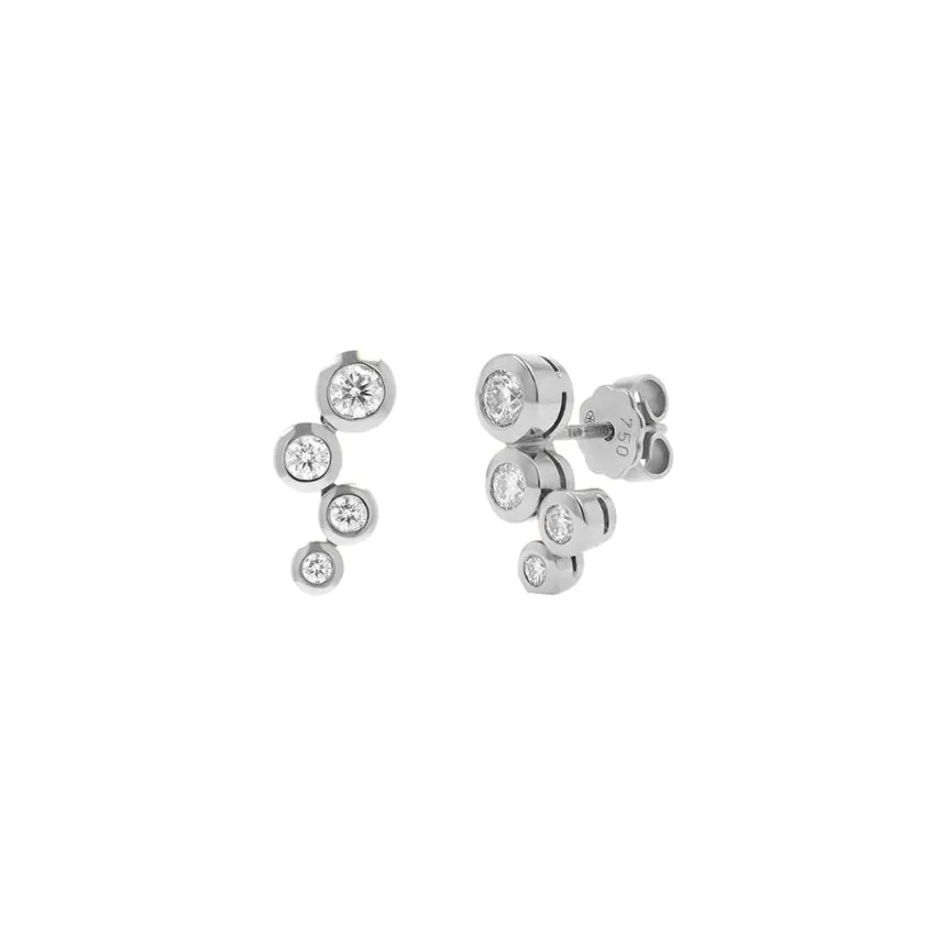 18ct White Gold 0.85ct Diamond Bubble Drop Earrings
