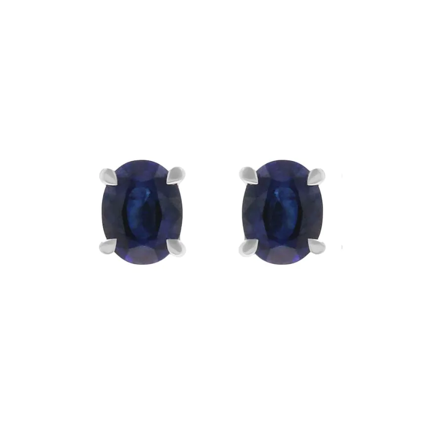 18ct White Gold 0.89ct Sapphire Stud Earrings