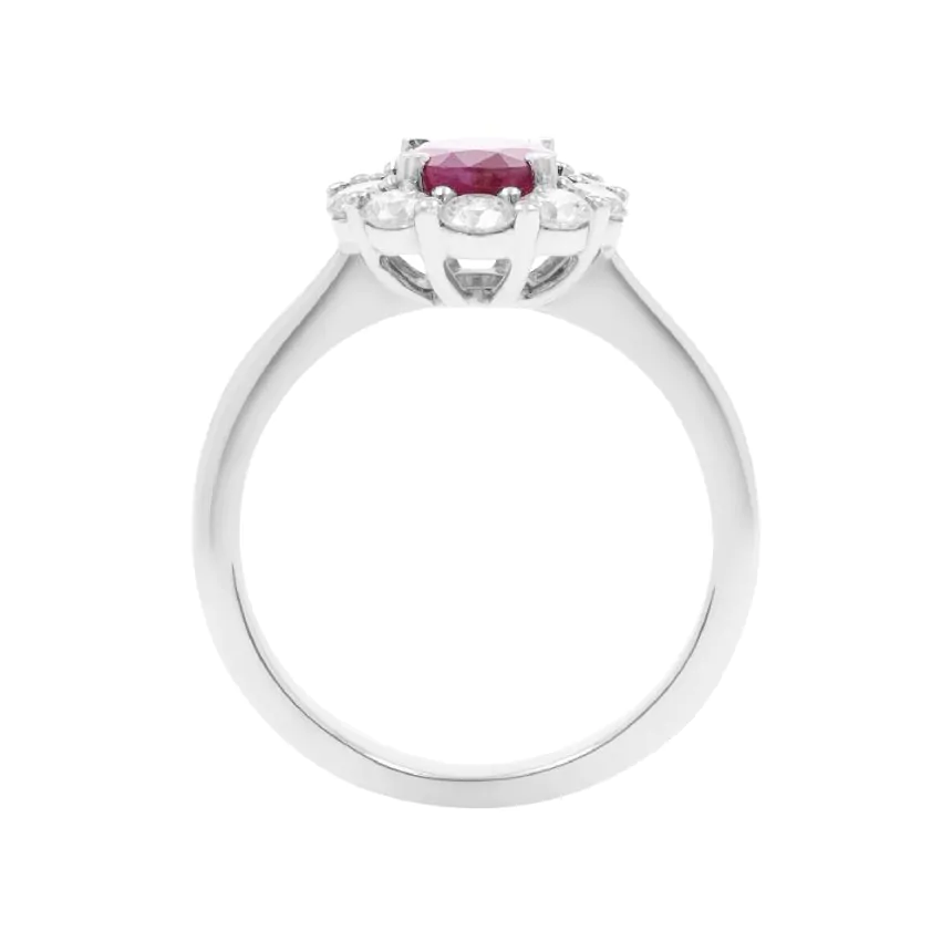 18ct White Gold 1.28ct Ruby and 0.82ct Diamond Ring