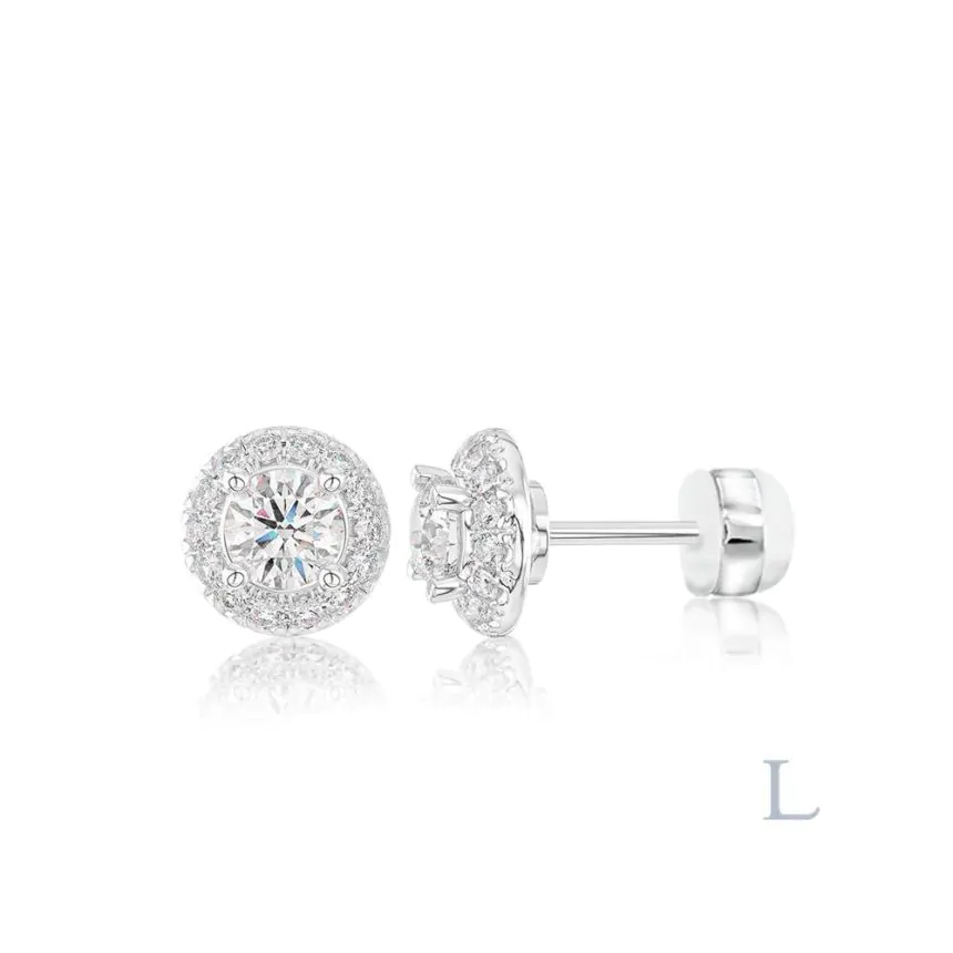 Anna Platinum 0.60ct E SI1 Brilliant Cut Diamond Earrings