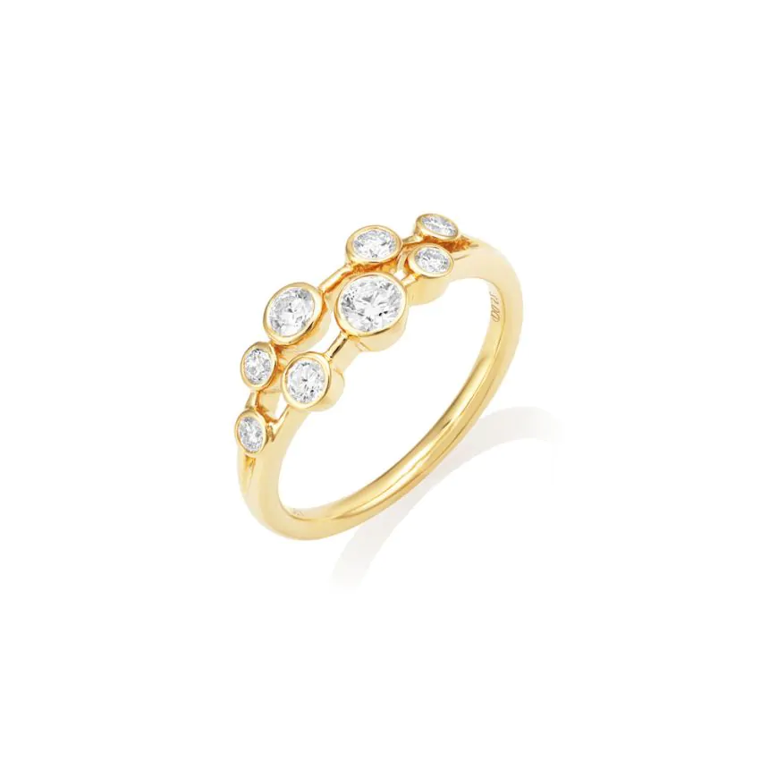 18ct Yellow Gold 0.52ct Diamond Bubble Ring