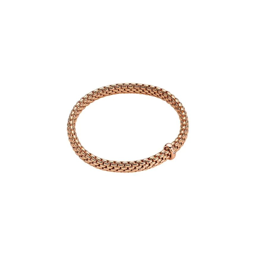 Fope Vendome 18ct Rose Gold Flex' it 0.01ct Diamond Bracelet BR591BBRM