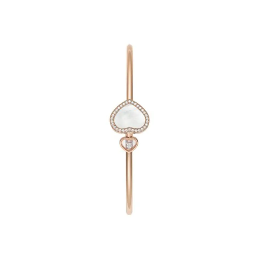 Chopard Happy Hearts 18ct Rose Gold, White Mother of Pearl & Diamond Bangle 85A074-5303