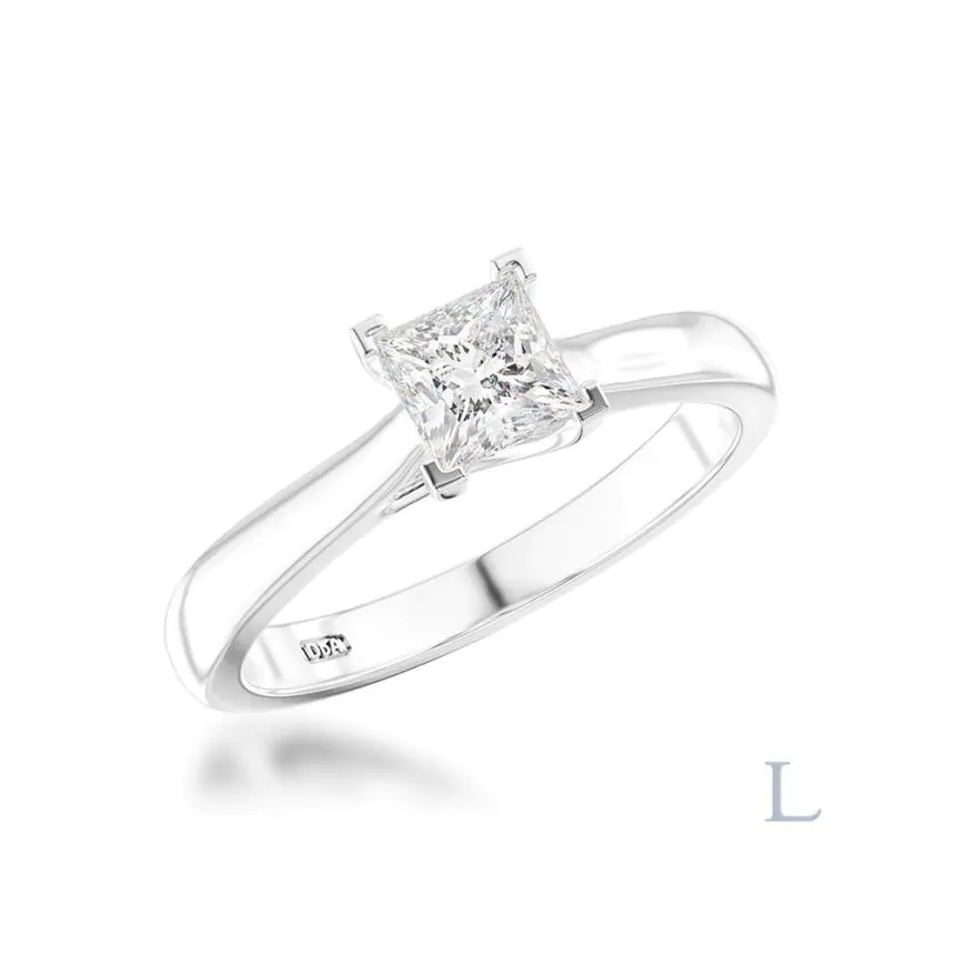 Esme Platinum 0.30ct E SI1 Princess Cut Diamond Solitaire Ring
