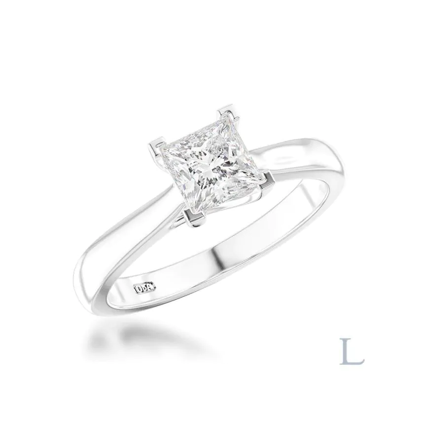 Esme Platinum 0.75ct G VS2 Princess Cut Diamond Solitaire Ring