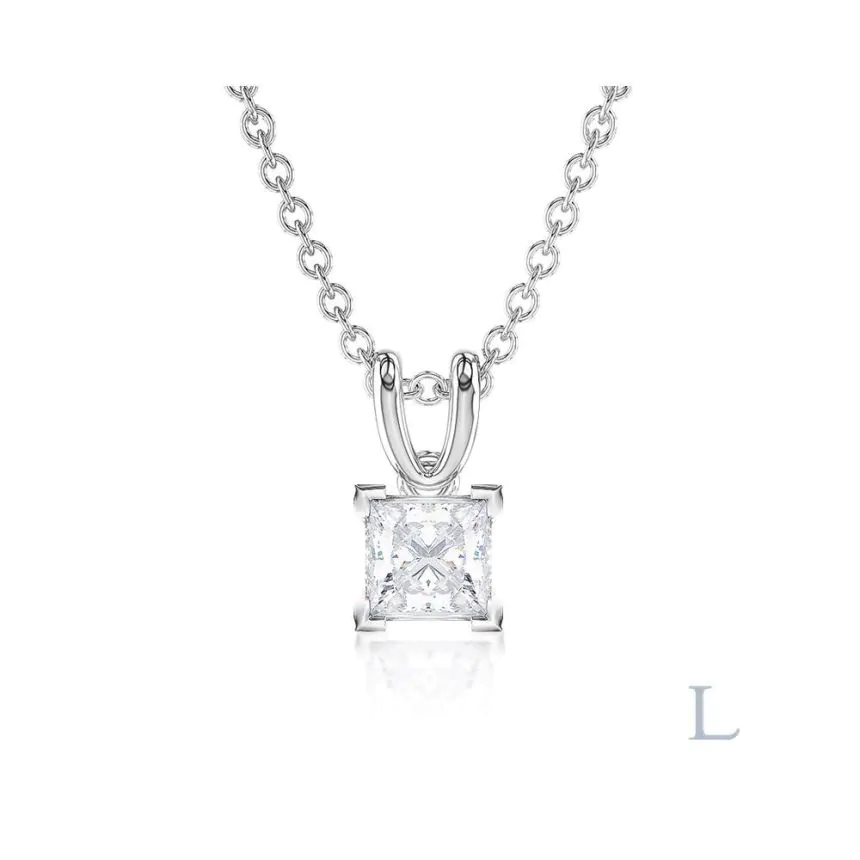 Esme Platinum 0.50ct D SI1 Princess Cut Diamond Pendant