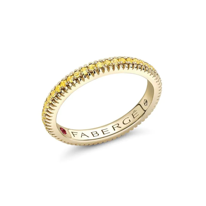 Fabergé Colours of Love Yellow Gold & Yellow Sapphire Fluted Eternity Ring 847RG3101