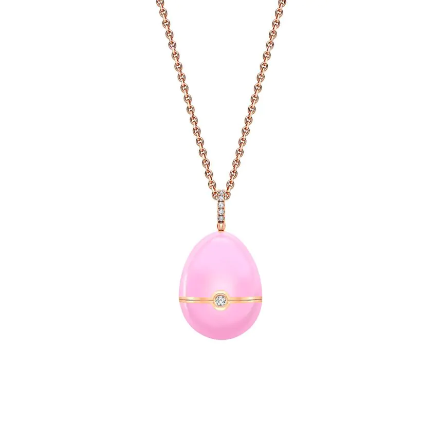 Fabergé Essence Rose Gold, Diamond & Pink Sapphire Heart Surprise Locket 1246FP2855