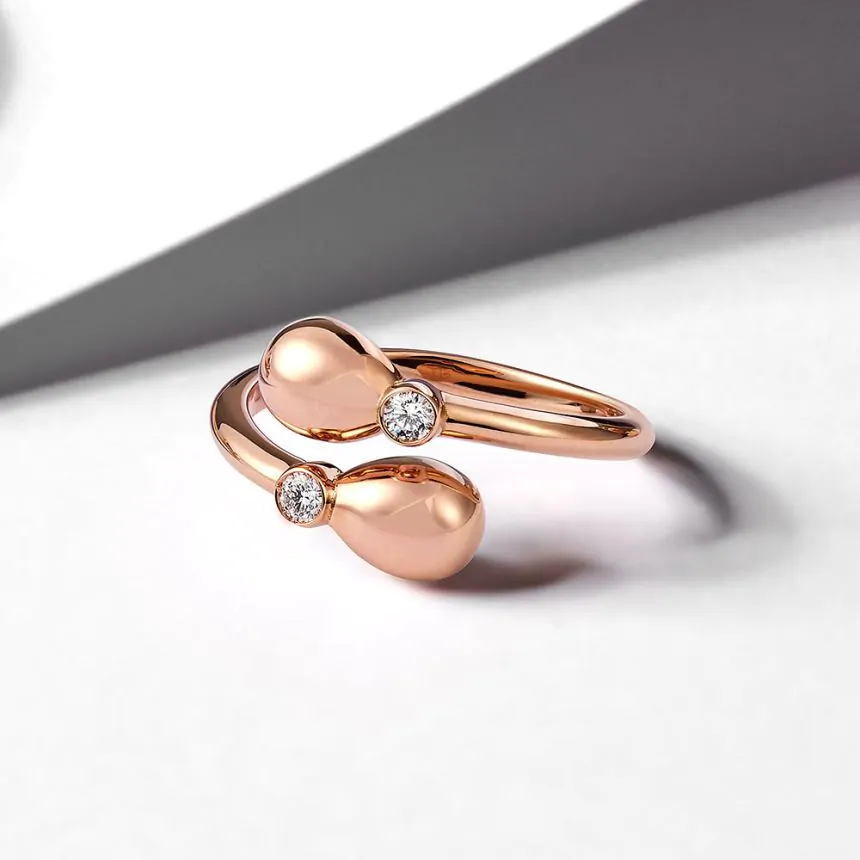 Fabergé Essence Rose Gold Crossover Ring 1120RG2076