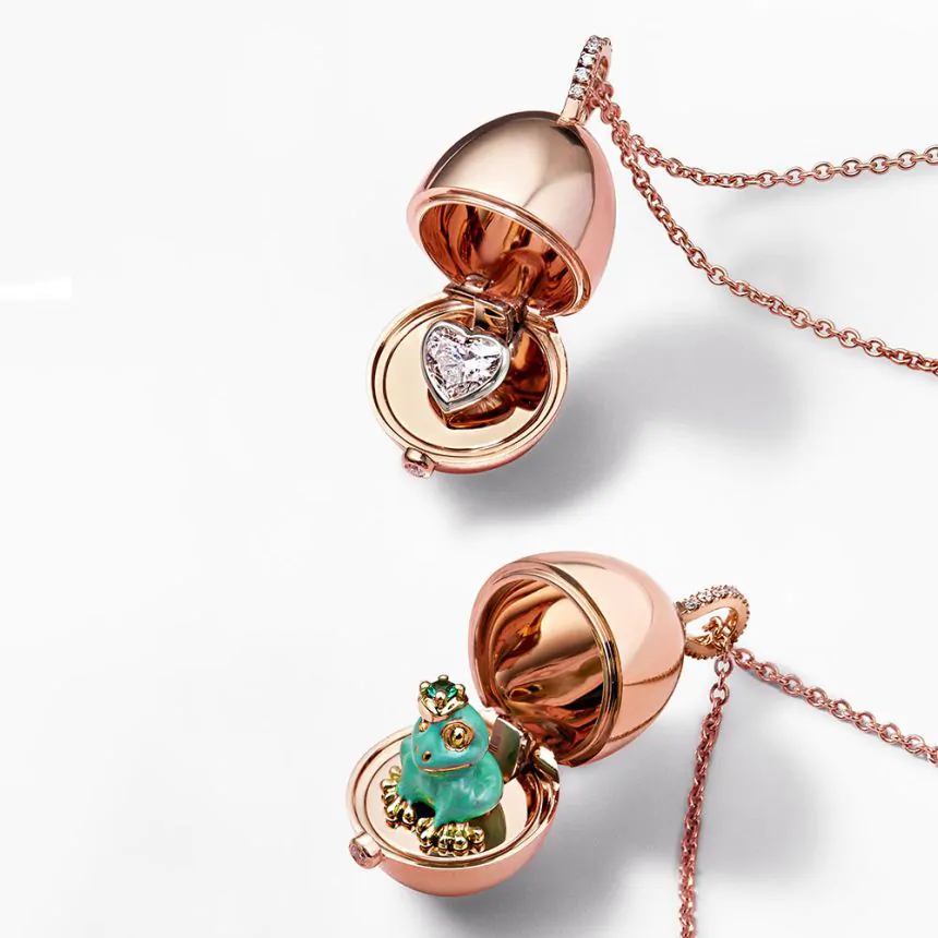 Fabergé Essence Rose Gold & Diamond Heart Surprise Locket 1258FP2817