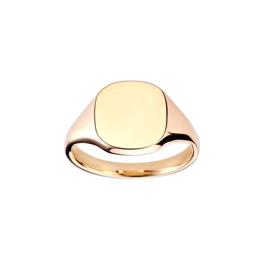 9ct Yellow Gold Cushion Shape Signet Ring