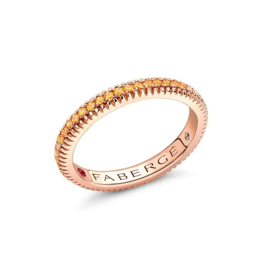 Fabergé Colours of Love Rose Gold & Orange Sapphire Fluted Eternity Ring 847RG3103