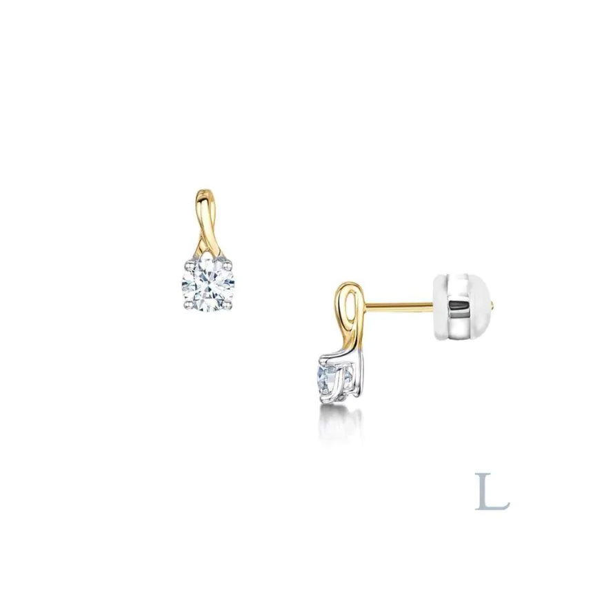 Isabella 18ct Yellow Gold & Platinum 0.23ct Brilliant Cut Diamond Earrings