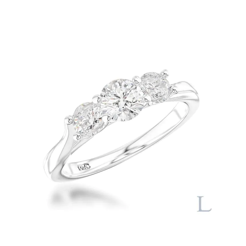 Isabella Platinum 1.02ct Three Stone Diamond Ring