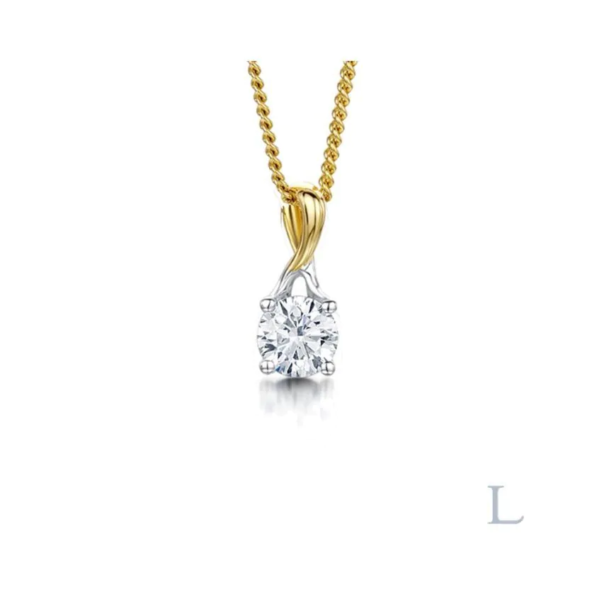Isabella 18ct Yellow Gold & Platinum 0.33ct E SI1 Brilliant Cut Diamond Pendant