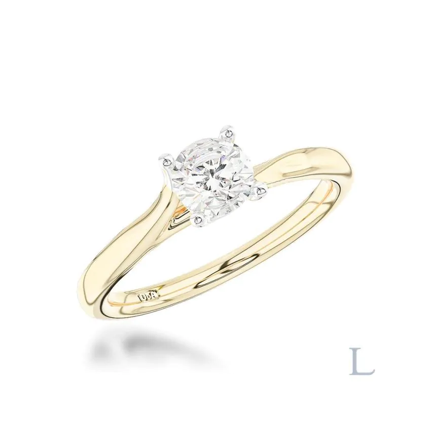 Isabella 18ct Yellow Gold & Platinum 0.40ct F SI1 Brilliant Cut Diamond Solitaire Ring